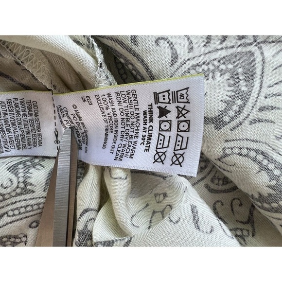 M&S Per Una MIDI Dress Beige Black Tiered Long Sleeve Prairie Cottage US 14 - Picture 14 of 15